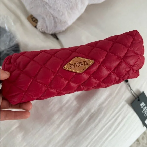MZ Wallace Red Quilted Zoey Cosmetic Bag - Picture 2 of 3